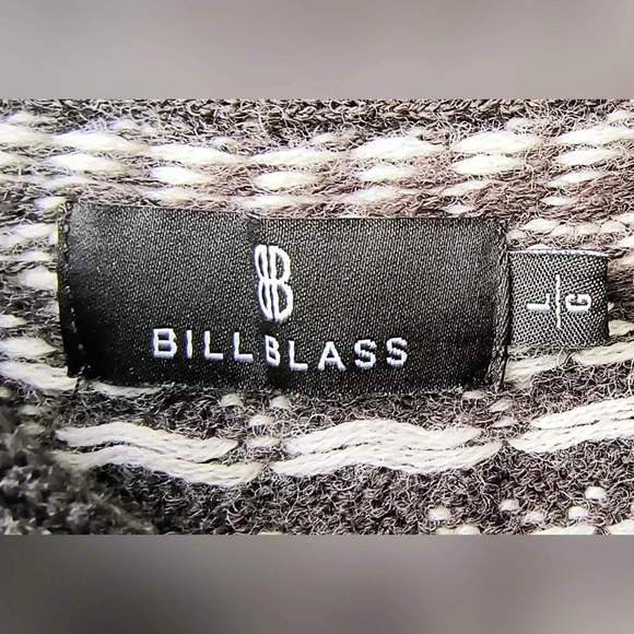 Bill Blass Men's Shawl Neck Wool Blend Grandpa Knit Heavyweight Sweater L - Picture 3 of 8